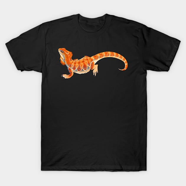 Blue Stripe Red Bearded Dragon T-Shirt by TwilightSaint